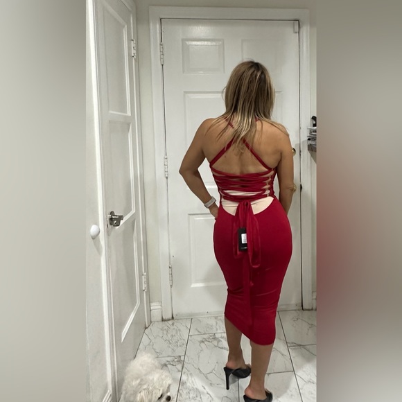 Red sexy cocktail dress Medium - Picture 4 of 8